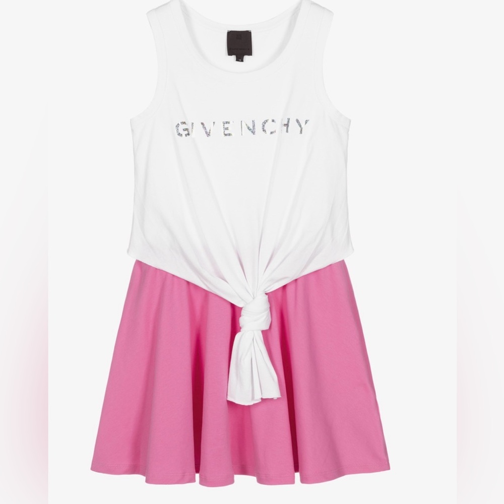 Givenchy White and Pink Knotted Dress Size 6